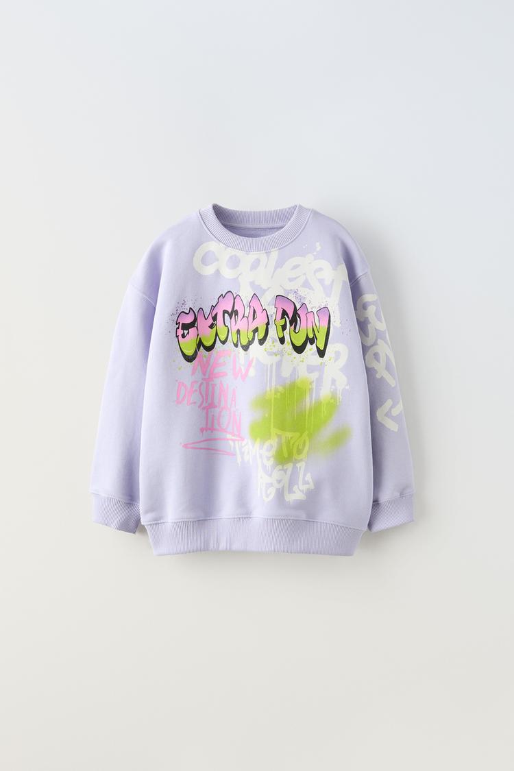 Zara graffiti sweatshirt sale